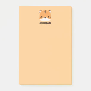 Süßer Tiger mit personalisiertem Namen Post-it Klebezettel