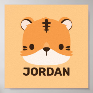 Süßer Tiger mit personalisiertem Namen Poster