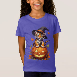 Süßer Tigerjunge mit Hexenhut T-Shirt