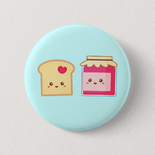 Süßer Toast und Erdbeermarmelade, Liebe verbreiten Button
