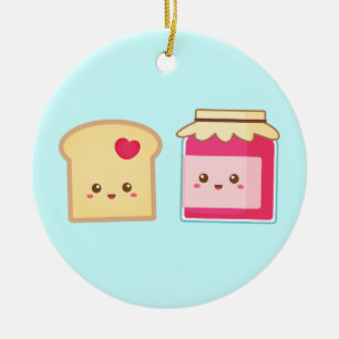 Süßer Toast und Erdbeermarmelade, Liebe verbreiten Keramikornament