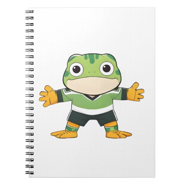 Süßer Torwart-Frosch Fußball Kawaii Design Notizblock (Vorderseite)