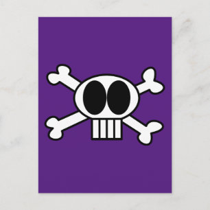 Süßer Totenkopf mit großen schwarzen Augen Postkarte