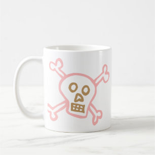 Süßer Totenkopf- und Kreuzknochen-Graffiti Tasse