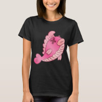 Süßer toter rosa Fisch Cartoon – Lustiger gruselig