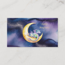 Süßer Träumender Baby-Drache Auf Mond-Baby-Registr