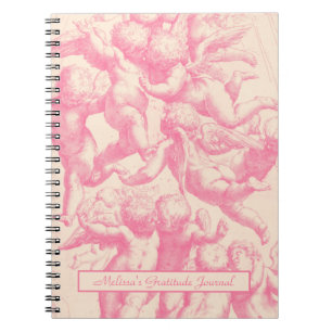 Süßer trendiger Vintage-Rosa-Engel-Notizbuch Notizblock