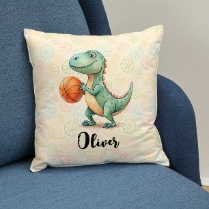 Süßer Trex spielt Basketball Personalisiert Kissen