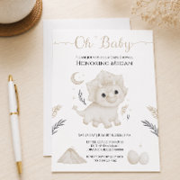 Süßer Triceratops Neutrale Dinosaurier-Baby-Party