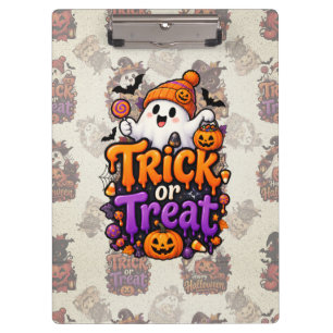 Süßer Trick-or-Treat-Geist-Halloween-Clipboard Klemmbrett