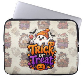 Süßer Trick-or-Treat-Geist Halloween-Laptop-Hülle Laptopschutzhülle