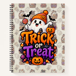 Süßer Trick-or-Treat-Geist Halloween-Notizblock Notizbuch