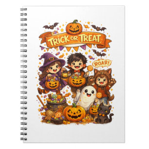 Süßer Trick-or-Treat-Halloween-Notizblock für Kind Notizblock