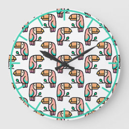Süßer tropischer Tukane-Vogel-Tier-Geschenk für Ki Große Wanduhr