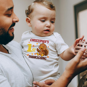 Süßer Truthahn 1. Erntedankfest Baby Strampler