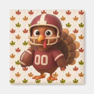 Süßer Truthahn am Thanksgiving-Tag beim Football Magnet