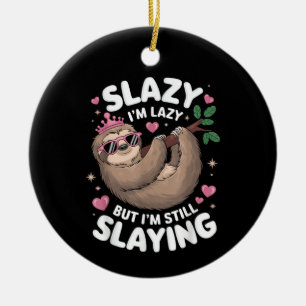 Süßer Tween-Mädchen-lustiger-Tier-Faultier-Slay-Me Keramik Ornament