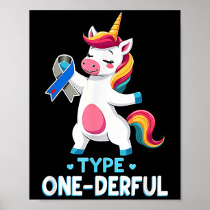 Süßer Typ-1-Diabetes-Aufklärungs-T1d Typ-Einzigart Poster