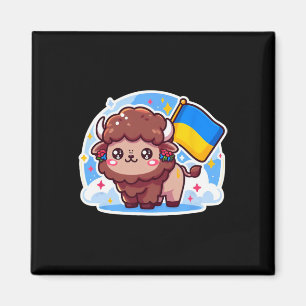 Süßer ukrainischer Fan Ukraine-Flagge Hübscher Bis Magnet