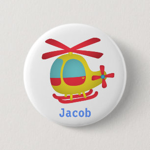 Süßer und bunter Hubschrauber für Kinder Button