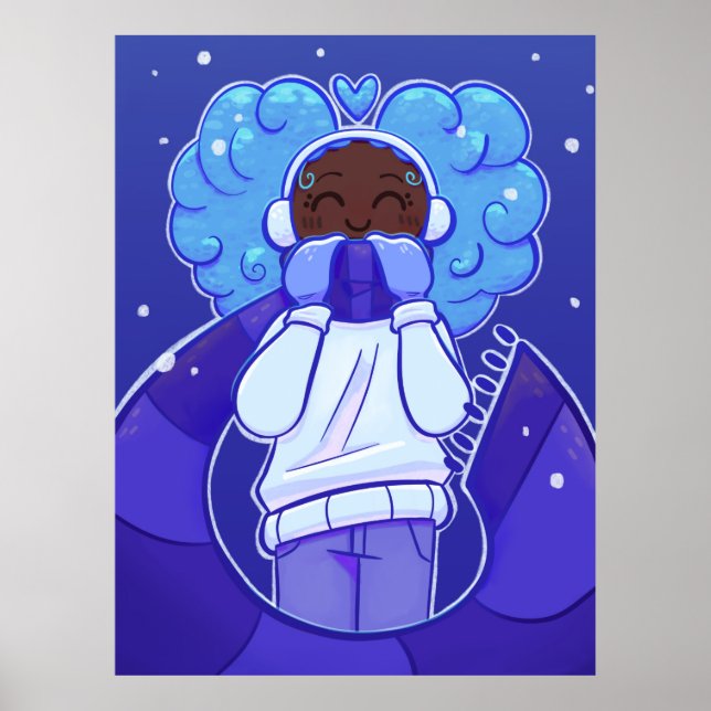 Süßer und gemütlicher schneitiger Tag Poster (Vorne)