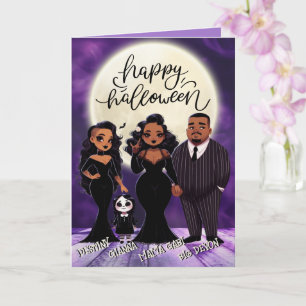 Süßer und Gruseliger Ethnischer Familien-Halloween Karte