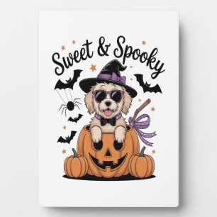 Süßer und Gruseliger Hunde Halloween Fotoplatte