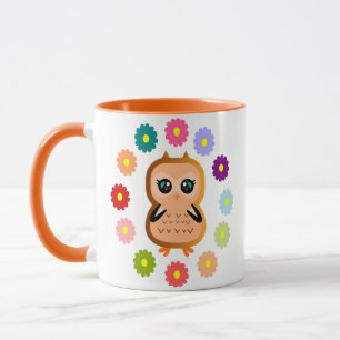 süßer und kawaii-Uhu Wilde Tiere Bunte Hoot Tasse