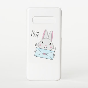 Süßer und lieber Hase mit Liebesbrief Samsung Galaxy S10 Hülle