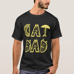 Süßer und lustiger gelber T-Shirt für Katzen-Väter