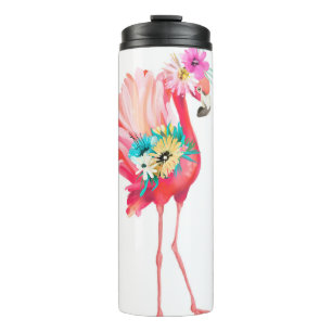 Süßer und schöner rosa Flamingo mexikanischer Voge Thermosbecher