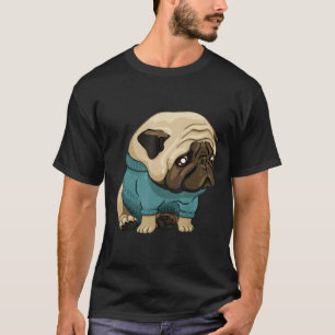 Süßer und trauriger Mops-Hund Männer Frauen T-Shirt