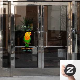Süßer Unzertrennlicher Cartoon-Papagei Fensteraufkleber