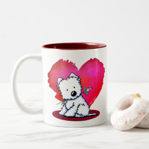 Süßer Valentine Westie Zweifarbige Tasse