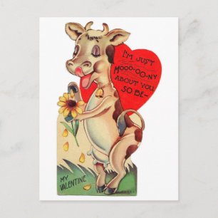 Süßer Valentinskuh Postkarte