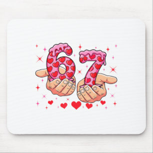Süßer Valentinstag 67 Herzen Lustig Six Seven Meme Mousepad