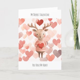 Süßer Valentinstag gefaltet & editierbar, Hirsch H Feiertagskarte