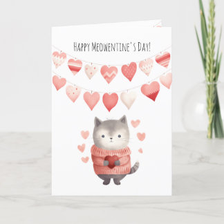 Süßer Valentinstag gefaltet & editierbar, Katzenhe Feiertagskarte
