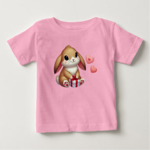 Süßer Valentinstag-Hasenkaninchen Baby T-shirt