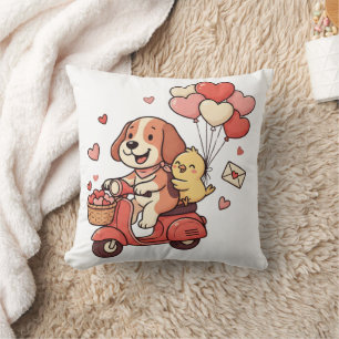 Süßer Valentinstag-Hund-Roller Custom Kissen