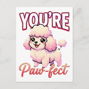 Süßer Valentinstag-Pudel – Du bist pfoten-perfekt Postkarte