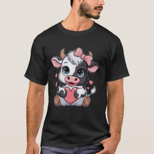 Süßer Valentinstag Rosa Kuh Mit Herz Coquette B T-Shirt