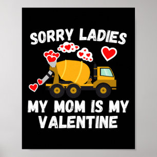 Süßer Valentinstag Sohn Lustiger Zementmischer Kin Poster