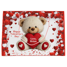 Süßer Valentinstag-Teddybär Große Geschenktüte