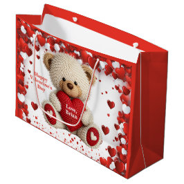 Süßer Valentinstag-Teddybär Große Geschenktüte