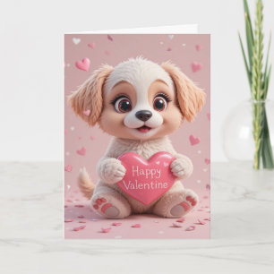 Süßer Valentinstag-Welpe Liebenswerter Hundeliebe Karte