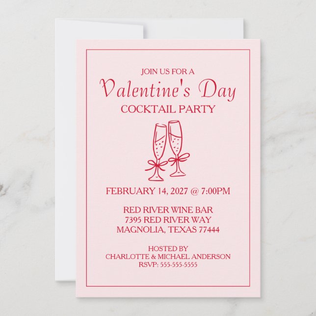 Süßer Valentinstag XOXO Rosa Rot Feiertagskarte (Vorderseite)