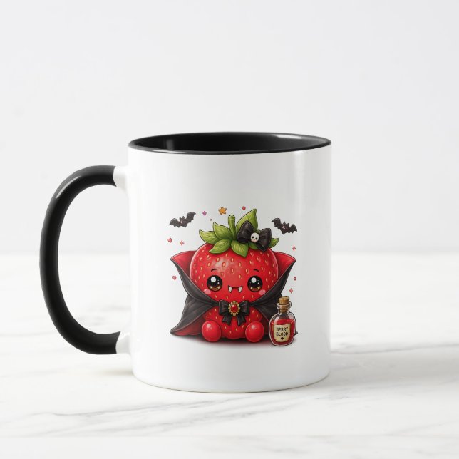 Süßer Vampir-Erdbeere Halloween-Becher Tasse (Links)