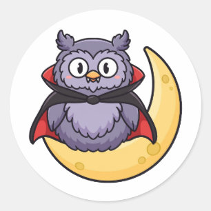 Süßer Vampir-Eulen-Halloween-Aufkleber Runder Aufkleber
