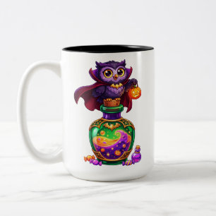 Süßer Vampir-Eulen-Magie-Trank Halloween Zweifarbige Tasse